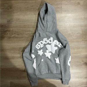 Sp5der Spider worldwide hoodie gray size large